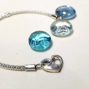 Authentic Pandora Sterling Silver Studded Chain Bracelet Pretzel Heart Clasp
